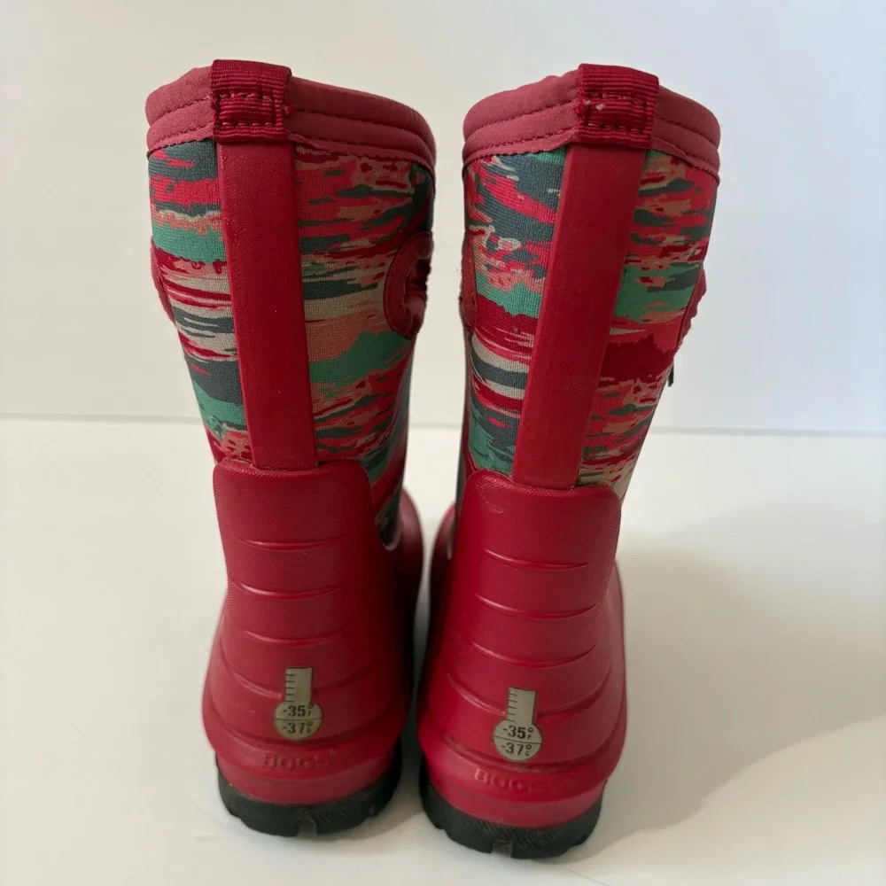 BOGS Kids Child Neo-Classic Rain Snow Boots‎ Pink -35F Size 10 Waterproof Warm